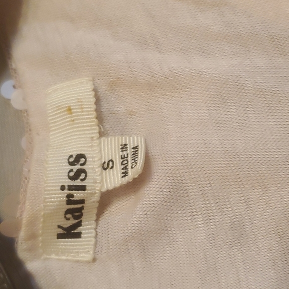 KARISS Women's pink sequence halter top used - Picture 3 of 7